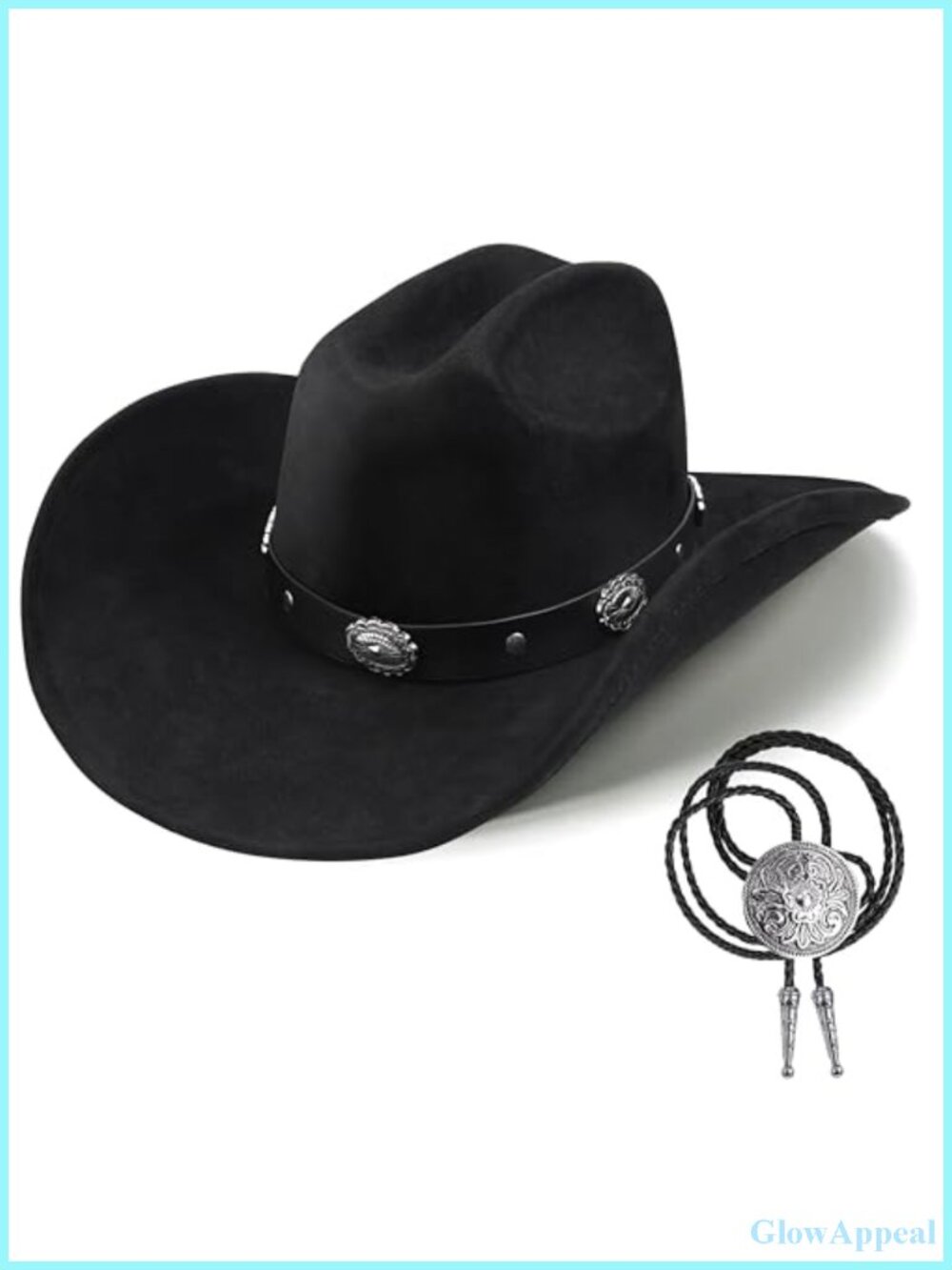 Faux Suede Cowboy Hat Women Western Wide Brim Cowgirl Hat Studded Shapeable